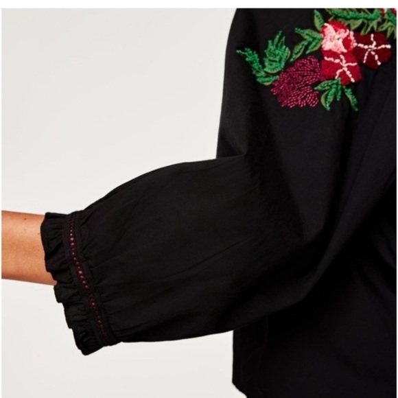 ZARA Top Embroidered Back Blouse - Picture 6 of 16